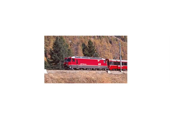 Bemo 1259 109 RhB Ge 4/4 III 649 Universallok "Lavin", analog - H0m