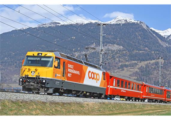 Bemo 1459 181 RhB Ge 4/4 III 641 "Coop", AC 3L, digital MM/DCC mit Sound - H0 (1:87) | Bild 1