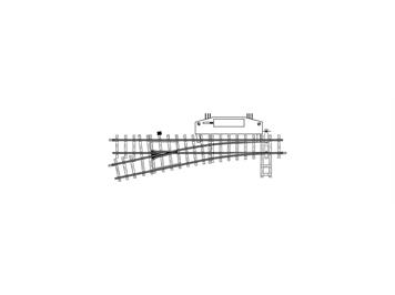 Bemo 4207 000 12° elektr. Weiche links, 162,3 mm, R 515 mm - H0m (1:87)