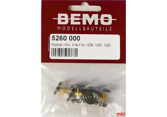 Bemo 5260 000 Radsatz komplett für 1258 / 1260 / 1280