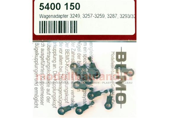 Bemo 5400 150 Wagenadapter für 3249, 3257-3259, 3287, 3293/3294, 10 Stück - H0m