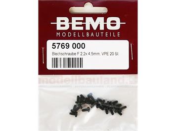 Bemo 5769 000 Blechschraube F 2,2x 4,5 mm, 20 Stück - H0m (1:87)