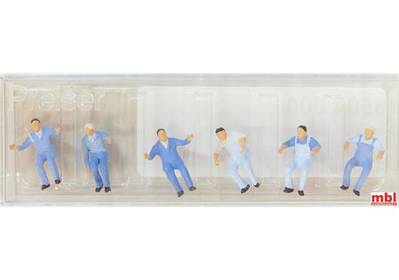 Bemo 6504 000 Schweizer Lokführer sitzend SBB, RhB, 6 Stück - H0/H0m (1:87)