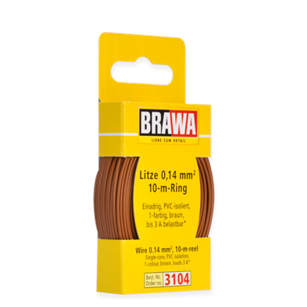 Brawa 3104 Litze 0,14 mm², braun, 10 m