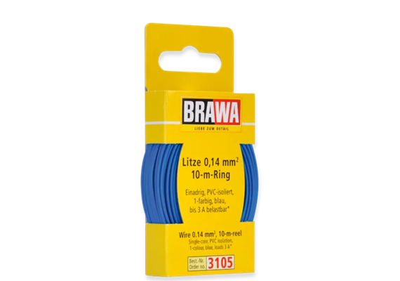 Brawa 3105 Litze 0,14 mm², blau, 10 m