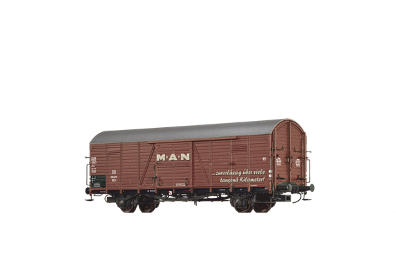 Brawa 50473 GEDECKTER GÜTERWAGEN GLR 23 "MAN" DER DB, DC 2L - H0 (1:87)
