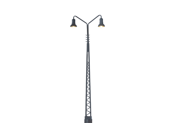 BRAWA 84019 Gittermastleuchte, 2-fach, Stecksockel mit LED - H0 (1:87)