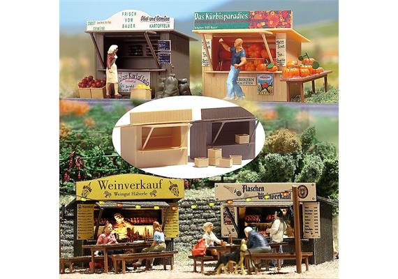 Busch 1055 Zwei Verkaufsbuden - H0 (1:87)
