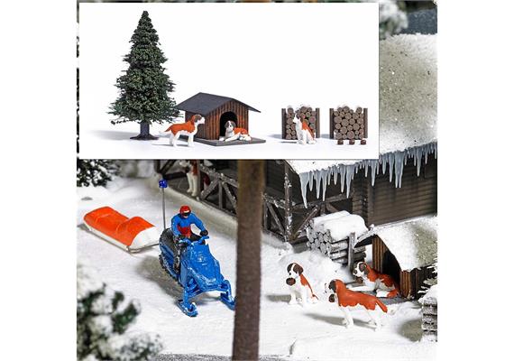 Busch 1198 Bernhardiner-Set mit Zubehör (3)