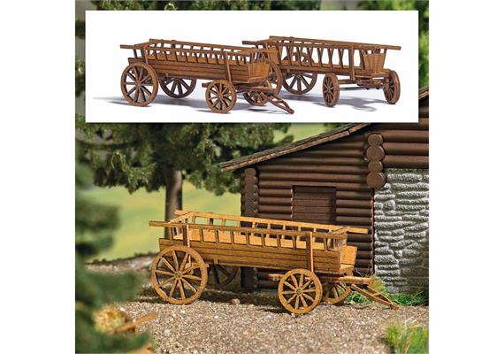Busch 1385 2 Heuwagen H0