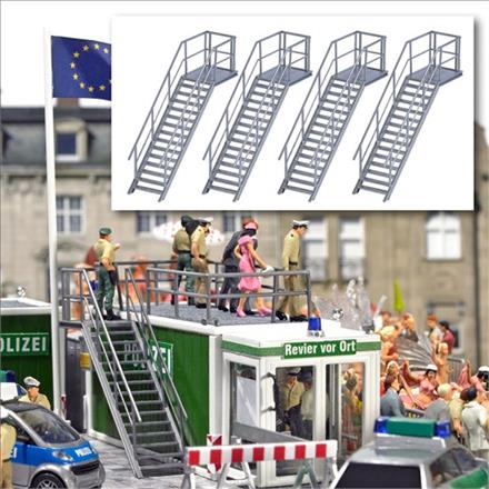 Busch 7758 Mini-Set: 4 Metalltreppen - H0 (1:87)