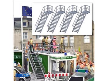 Busch 7758 Mini-Set: 4 Metalltreppen - H0 (1:87)