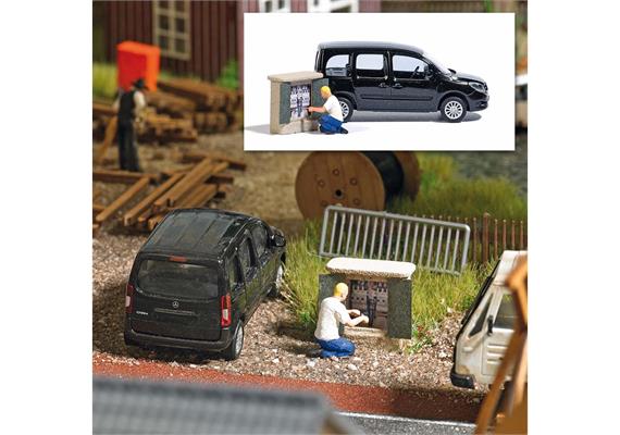 Busch 7903 Action Set: Verteilerkasten mit Monteur, H0