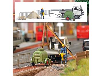 Busch 7904 Action Set: Kompressor mit Presslufthammer - H0 (1:87)