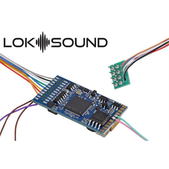 ESU 58410 LokSound 5 DCC/MM/SX/M4 "Leerdecoder", 8pol. Stecker mit Lautsprecher 11x15mm