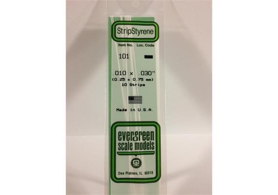 Evergreen 101 Vierkantprofile, 350x0,25x0,75mm, 10 Stück | Bild 2