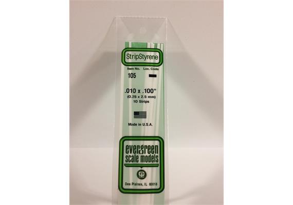 Evergreen 105 Vierkantprofile, 350x0,25x2,50mm, 10 Stück | Bild 2