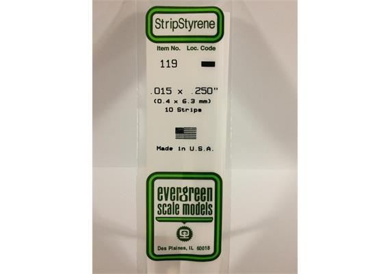 Evergreen 119 Vierkantprofile, 350x0,38x6,30mm, 10 Stück | Bild 2