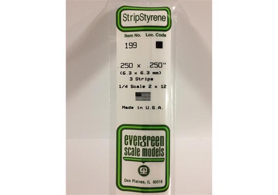 Evergreen 199 Vierkantprofile, 350x6,30x6,30mm, 3 Stück | Bild 2