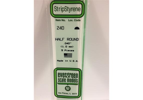 Evergreen 240 Halbrundstange, 35 cm lang, Durchm. 1,0 mm, 5 Stück | Bild 2