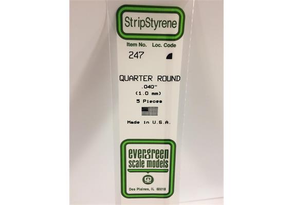 Evergreen 247 Viertelrundstange, 35 cm lang,Durchm. 1,00 mm, 5 Stück | Bild 2