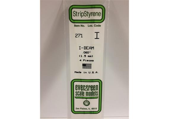 Evergreen 271 I-Profil, 350x1,5x1,2 mm, 4 Stück | Bild 2