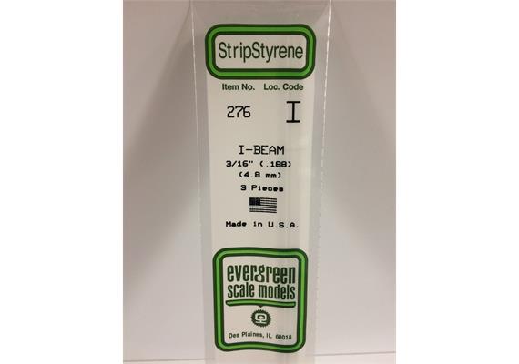 Evergreen 276 I-Profil, 350x4,8X2,4 mm - 3/16, 3 Stück | Bild 2