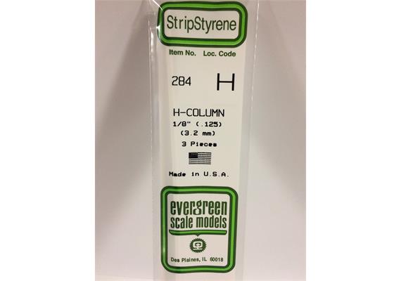 Evergreen 284 H-Profil, 350x3,2x2,9 mm - 1/8, 3 Stück | Bild 2