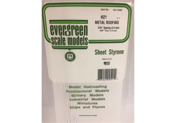 Evergreen 4521 Wellblech gefalzt, 1x150x300 mm, Raster 4,70 mm, 1 Stück | Bild 2