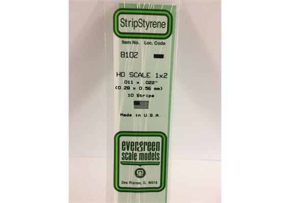 Evergreen 8102 Maßstab 1:87: Leisten, 350x0,3x0,6 mm, 10 Stück | Bild 2