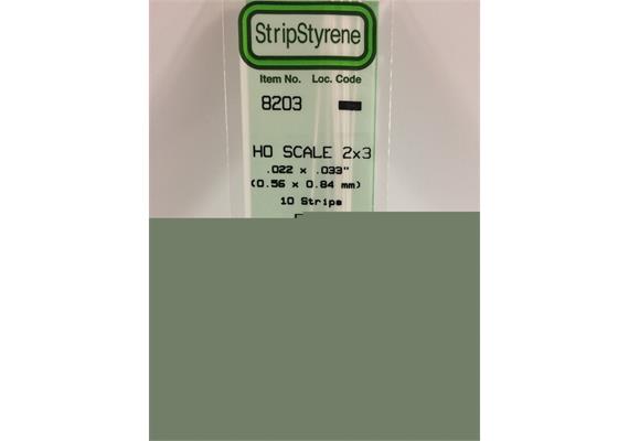 Evergreen 8202 Maßstab 1:87: Leisten, 350x0,6x0,6 mm, 10 Stück | Bild 2