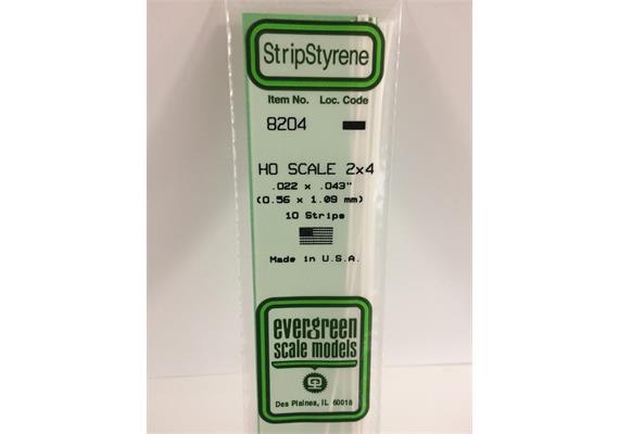 Evergreen 8204 Maßstab 1:87: Leisten, 350x0,6x1,1 mm, 10 Stück | Bild 2