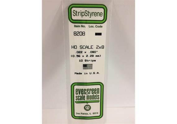 Evergreen 8208 Maßstab 1:87: Leisten, 350x0,6x2,3 mm, 10 Stück | Bild 2