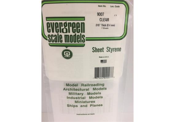 Evergreen 9007 Durchsichtige Polystyrolplatte, 150 x 300 x 0,38 mm, 2 Stück | Bild 2