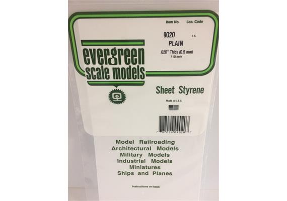 Evergreen 9020 Weiße Polystyrolplatte, 150x300x0,50 mm, 3 Stück | Bild 2