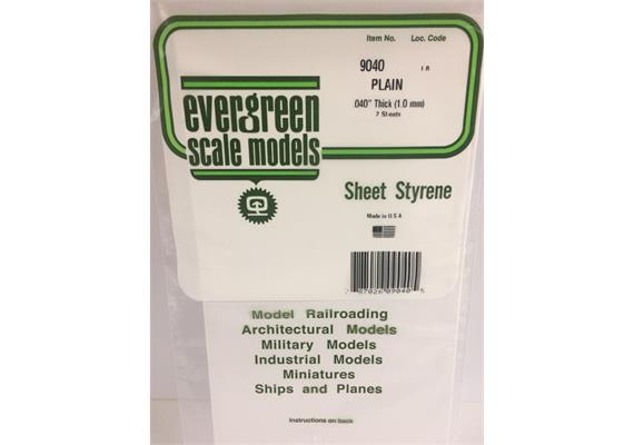 Evergreen 9040 Weisse Polystyrolplatte, 150x300x1,00 mm, 2 Stück | Bild 2