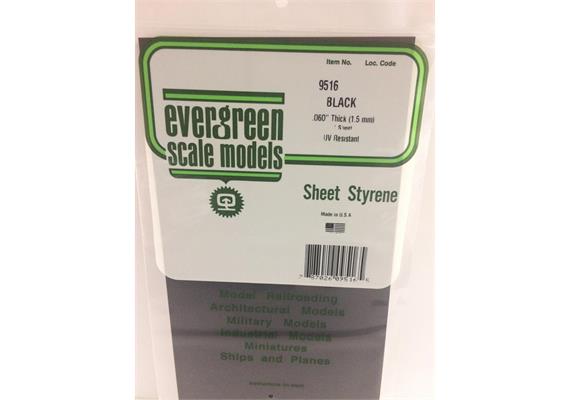 Evergreen 9516 Schwarze Polystyrolplatten, 150 x 300 x 1,50 mm, 1 Stück | Bild 2