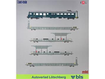Exact-Train 26000 5er Set BLS Autozug mit Steuerwagen BDt 2x Auffahrwagen, 2x Rampenwagen