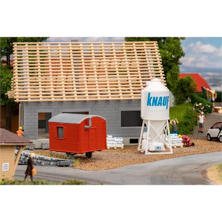 Faller 180389 Gips-Silo mit Bauwagen - H0 (1:87)