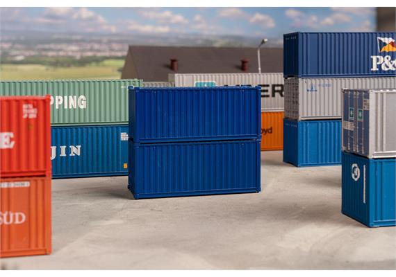 Faller 182054 20 Container, blau, 2er-Set - H0 (1:87) | Bild 1