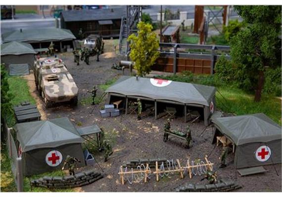 Faller 190781 Drei Sanitätszelte der Schweizer Armee - H0 (1:87) | Bild 1