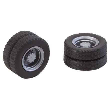 Faller Car System 163101 2 Kompletträder (Zwillingsbereifung) Reifen und LKW Felgen - H0