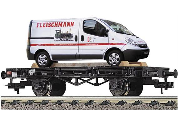 Fleischmann 521801 Flachwagen Xf 19 DB AG mit Fleischmann - Firmentransporter lim. Auflage