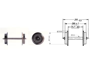 Fleischmann 6561 Austausch-Radsatz AC 25mm