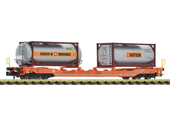 Fleischmann 6660136 Taschenwagen T5, Wascosa mit Tankcontainern der Spedition Bertsch - N