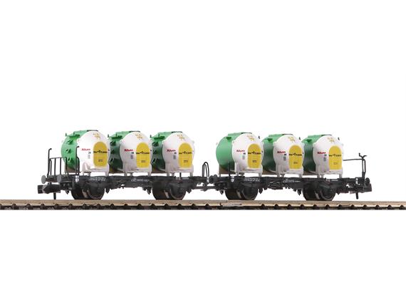 Fleischmann 823306 Behältertragwagen-Doppeleinheit, Gattung BTs 50, der DB - N (1:160)