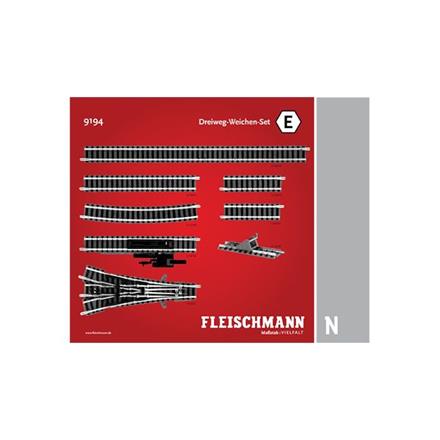 Fleischmann 9194 3-Weg-Weichen-Set E - Spur N (1:160)