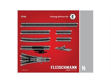 Fleischmann 9194 3-Weg-Weichen-Set E - Spur N (1:160)