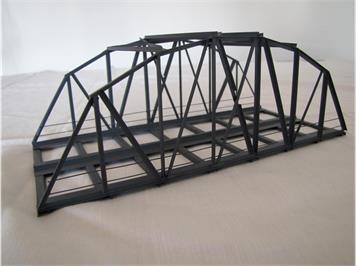 HACK 13040 HO Bogenbrücke 24 cm 2-gleisig grau, B24-2 Fertigmodell aus Weissblech