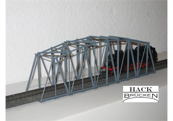HACK 13150 Bogenbrücke 30 cm grau, B30 Fertigmodell aus Weissblech - H0 (1:87)